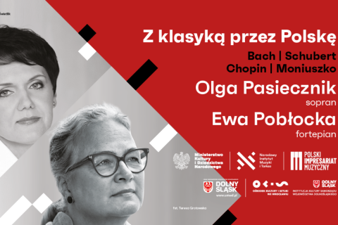 plakat - Z klasyką przez Polskę”: Olga Pasiecznik, Ewa Pobłocka