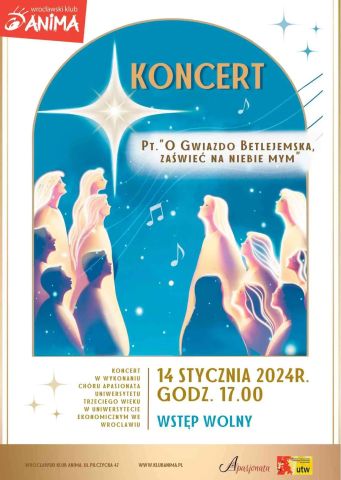 Plakat promujący koncert O Gwiazdo Betlejemska, zaświeć na niebie mym”,