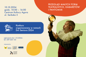 Plakat zapowiadający  Przeglądzie Małych Form Teatralnych, Kabaretów i Pantomim