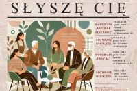 Grafika zapowiadająca warsztaty międzypokoleniowe Słyszę Cię.