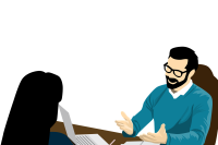 Na grafice dwie postaci przy komputerze i dokumentach.