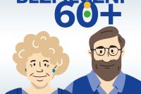 Grafika Bezpieczni 60+ dotycząca warsztatów w ramach akcji o bezpieczeństwie w ruchu drogowym. 