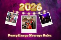 Kartka noworoczna z trzema zdjęciami seniorów.