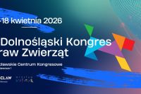 Grafika zapowiadająca II Dolnośląski Kongres Praw Zwierząt. 