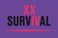 Na foletowym tle napis XX Survival.
