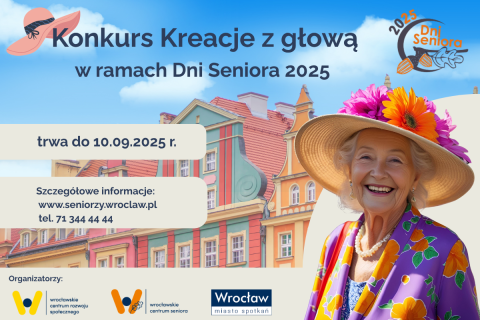 Grafika do konkursu Kreacje z głową w ramach Wrocławskich Dni Seniora 2025.