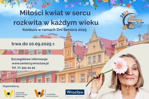 Grafika do konkursu pt. Miłości kwiat w sercu rozkwita w każdym wieku. 