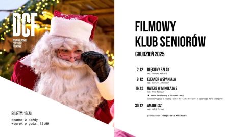 Plakat z mikołajem.