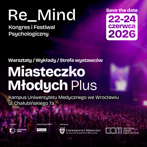 Grafika zapowiadająca wydarzenie pt. miasteczko młodych plus w ramach kongrasu re_mind.