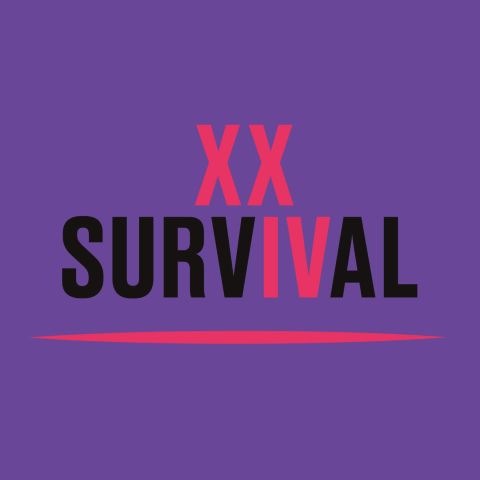 Na foletowym tle napis XX Survival.