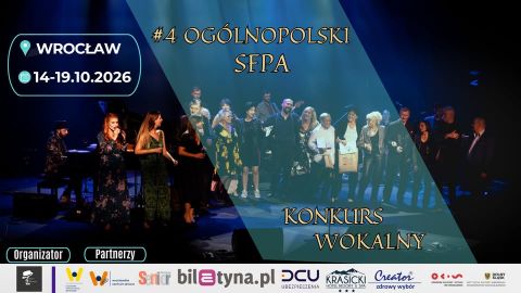 Grafika zapowiadająca 4. Senioralny Festiwal Piosenki Artystycznej.