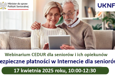 Grafika Bezpieczne płatności w Internecie dla Seniorów.