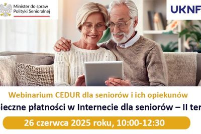 Grafika zapowiadająca wydarzenie KNF Bezpieczne płatności w internecie 26.06.2025