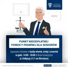 Reklama punktu nieodpłatnej Pomocy Prawnej dla Seniorów