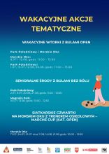 Grafika promująca program Lato 2025 na Pergoli czyli ćwiczenia, gry i rekreacja! 