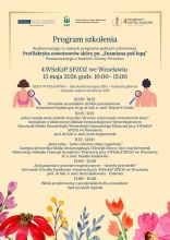 Plakat zapraszający na szkolenie pt. Profilaktyka nowotworów skóry – Znamiona pod lupą w dniu 13 maja sala konferencyjna w 4 Wojskowym Szpitalu Klinicznym we Wrocławiu.
