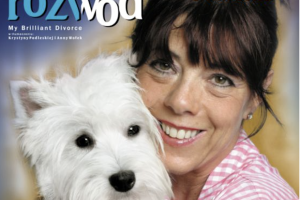 Krystyna Podleska. Aktorka na plakacie z pieskiem. Monodram "Mój babski rozwód".