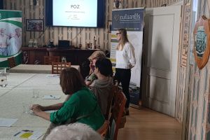 Na zdjęciu Pani Justyna Sacała na spotkaniu w ramach działania Przychodni Pulsantis. 
