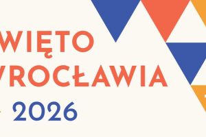 Oficjalny plakat Świata Wrocławia 2026 w tonacji bezowej.