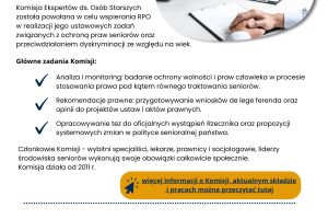 Okładka newslettera „Obywatelski Kompas dla Organizacji Seniorskich” z informacjami o prawach seniorów, działalności organizacji pozarządowych oraz Bonie Senioralnym